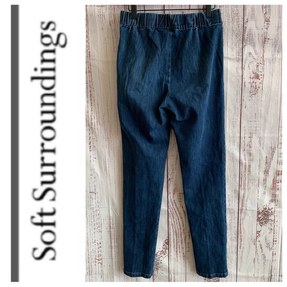 Indigo Wash “Metro” Slimming Pull-On Jeans • Tall { Soft Surroundings } - Picture 5 of 11